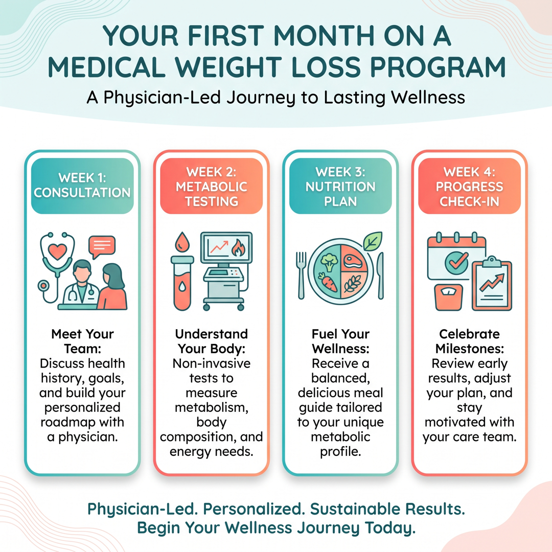 Sample infographic — Your First Month on a Medical Weight Loss Program